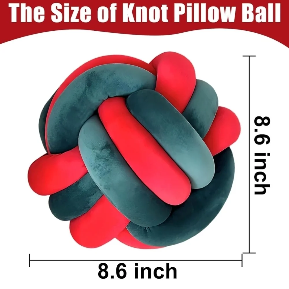 Green And Red Knot Ball Pillow New Holiday Kids